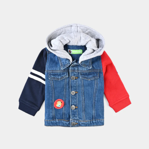 Infant Boys Denim rigid Woven Jacket Cool Dude-Mid Blue