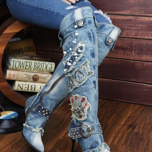 Denim Stiletto Heel